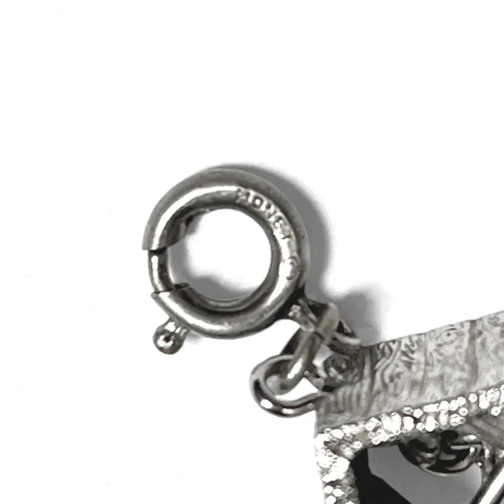 VTG Monet Wishing Well Charm Silver Tone Pendant Moving Handle Miniature Cute